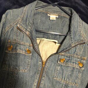 Denim Jacket Sz L, with belt by TravelSmith